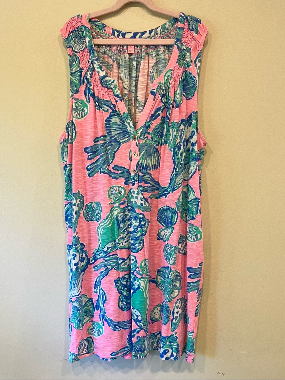 Lilly Pulitzer Pink, Blue & Green Ocean Pattern Swimsuit Cover-Up